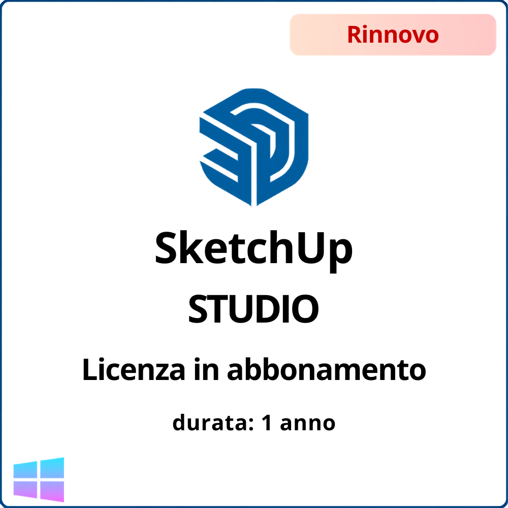 RINNOVO Licenza in abbonamento SketchUp STUDIO (per Windows) – 1 anno