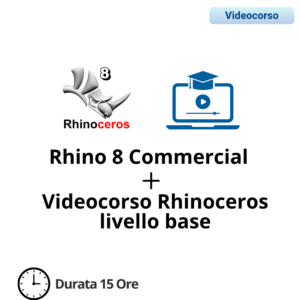Rhino 8 Commercial per Windows e Mac + Videocorso Rhinoceros base 15 ore